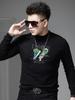 European Goods 2025 New Fashion Brand Print Sweater Men's Autumn Warm Inner Wear Half-high Collar Men's Knitted Bottoming Shirt