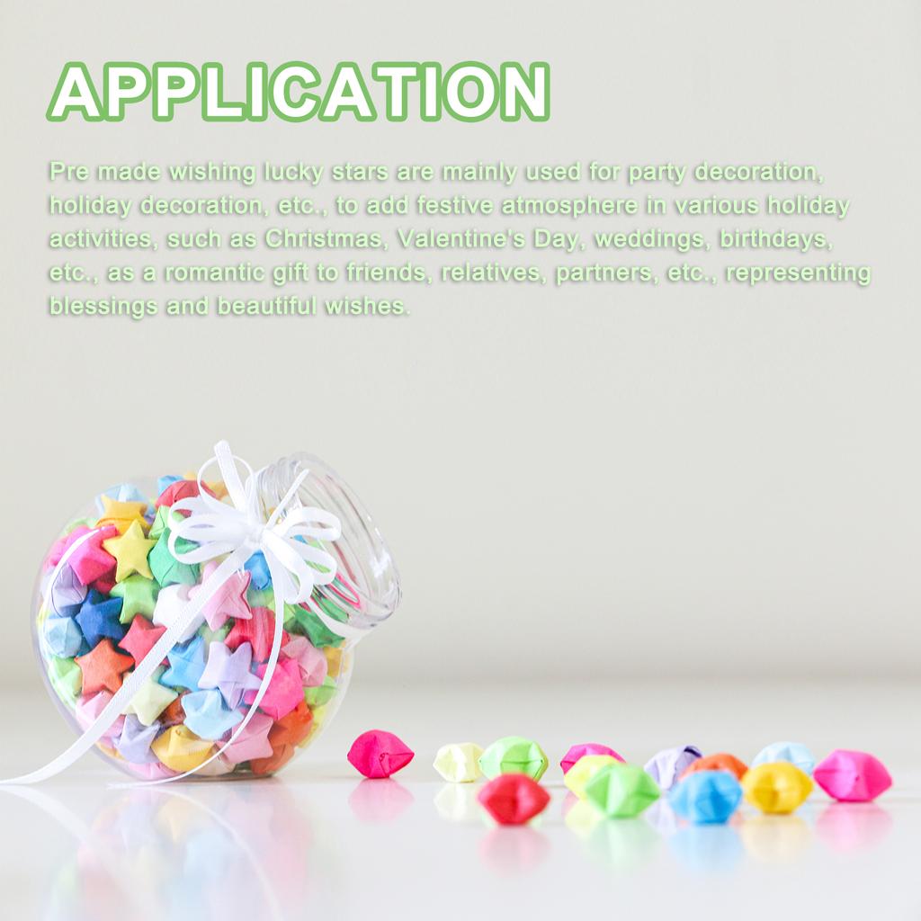 272pcs Pre-made Origami Lucky Stars Paper Wishing Star for Best Wish Christmas Party Wedding Valentine's Day Girl Friends Gift