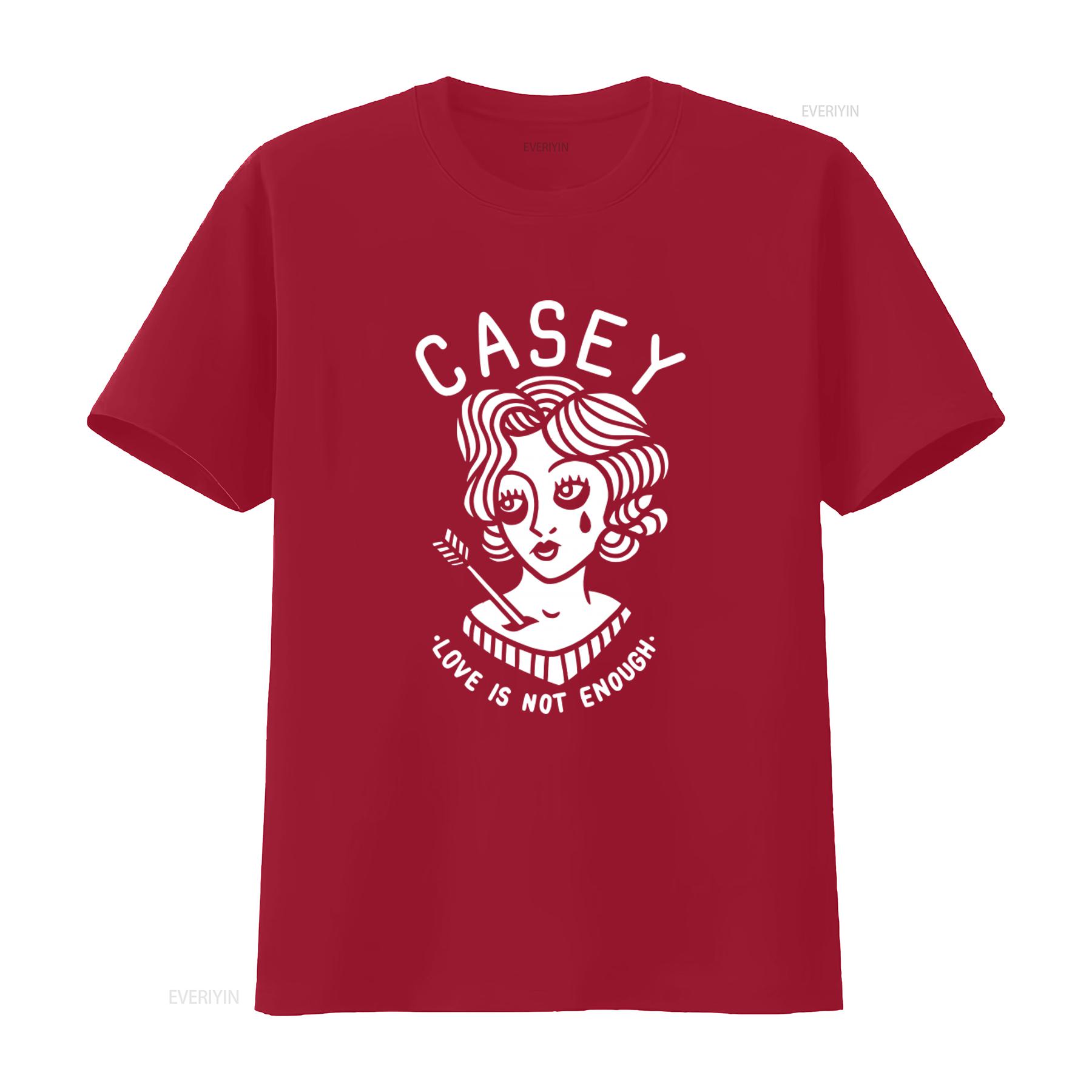 CASEY Love Is Not Enough T Shirt Woman With Arrow Design for Melodic Hardcore Fans vintage Washed fashion streetwear Soft homme S