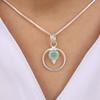 Aqua Chalcedony Gemstone 925 Sterling Silver Beautiful Pendant 1.2" Handmade Jewelry For Women PP-68-19