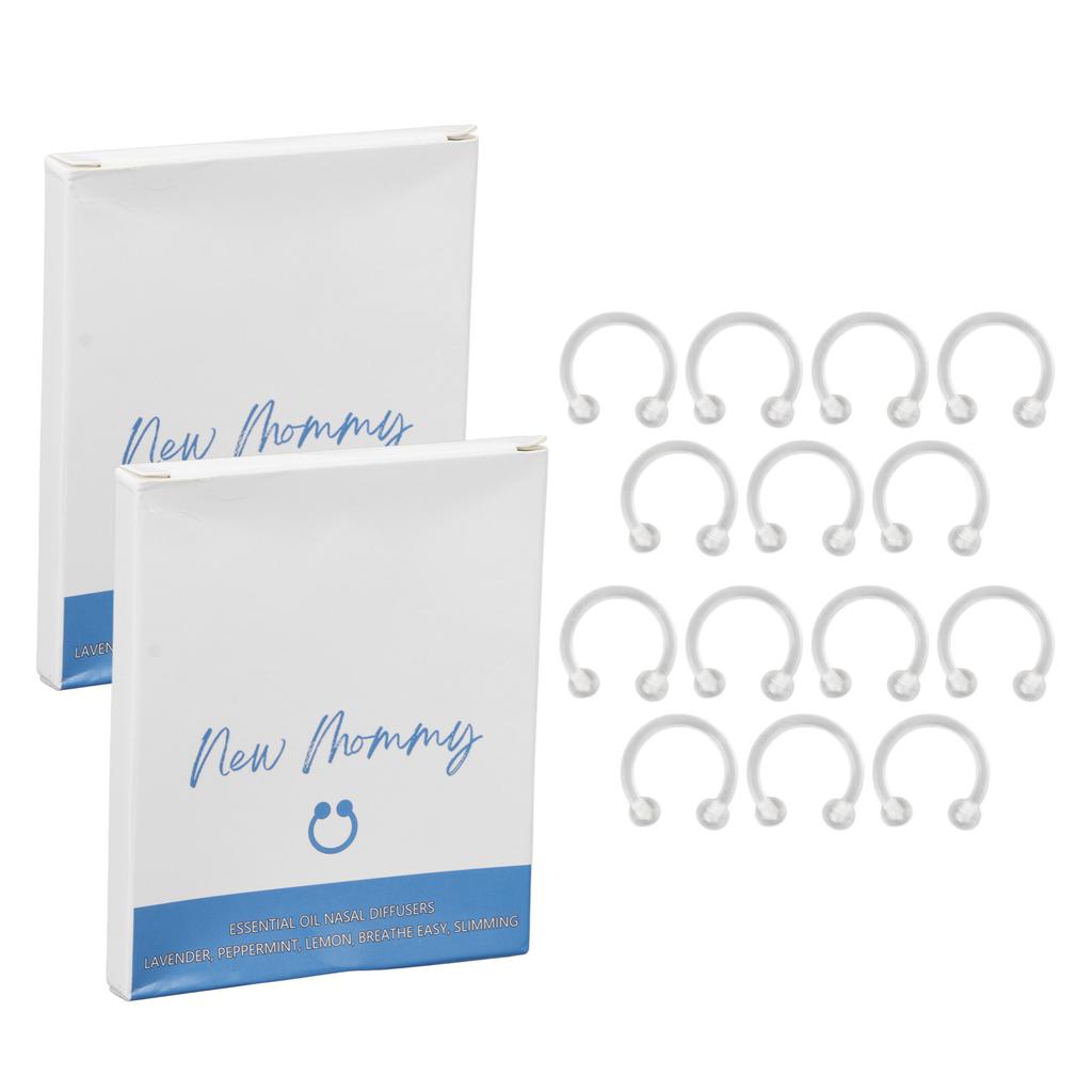 14pcs Essential Oil Nasal Ring Detoxifying Slimming Skin Tightening Boost Metabolism Aromatherapy