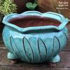 Yixing Handmade Coarse Pottery Medium Succulent Planter - Breathable Zisha Ceramic Ebony Tree Pot for Green Plants