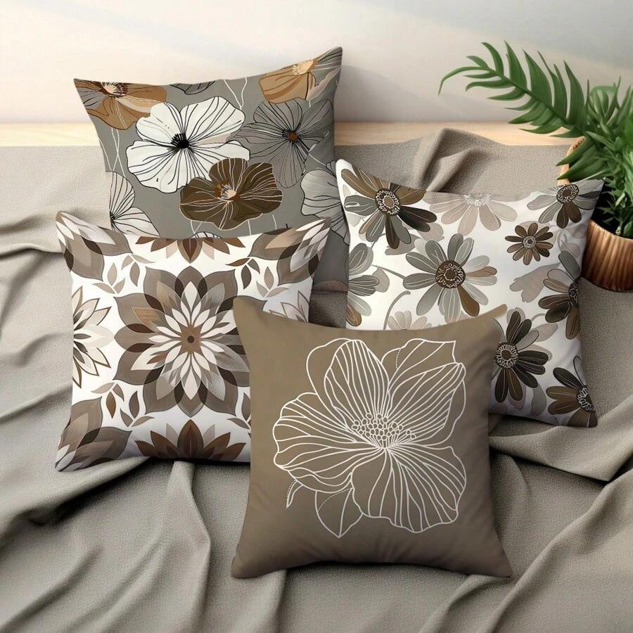 Nordic Morandi Plant Pillow Living Room Pillow Literary And Fresh Living Room Sofa Pillow Car Cushion Premium Durable