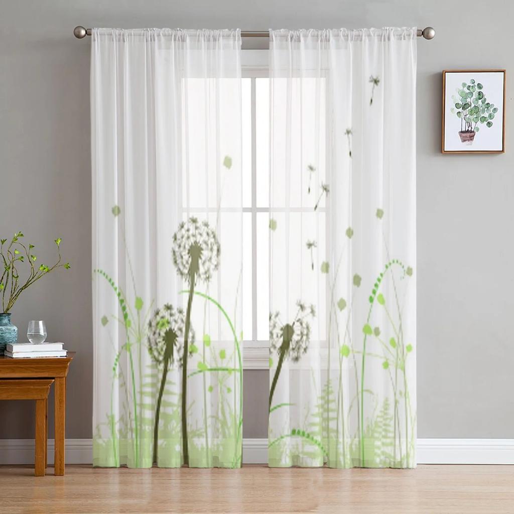 Dandelion Dragonfly Sheer Curtains Window Curtains For Living Room Bedroom Blinds Kids Room Home Decor