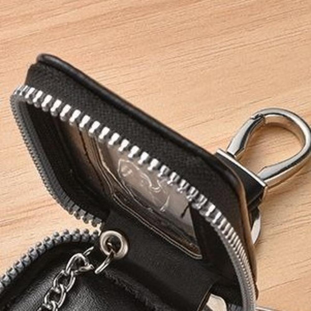 Zipper Coin Purse Leather Car Key Bag Portable Key Holder Organizer Pouch  Men Women