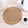 4pcs Hemp Rope Woven Placemat Home Decoration Tassel Hemp Rope Non-slip Mat Hotel Restaurant Western Food Insulation Mat