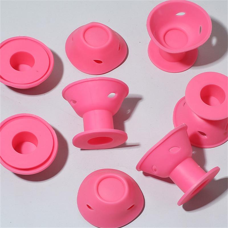 10/20PCS Pink Soft Silicone Magic Hair Care Rollers No Heat Hair Curler DIY Curling Styling Tool for Beautiful Curls