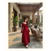 High-end Lace Splicing Dress for Women's Autumn and Winter New Waist and Thin Retro Design Dress