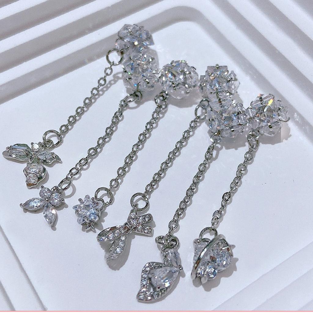3D Dangle Nail Charms Bowknot Nail Art Charms Zircon Nail Gems Nail Art Rhinestones DIY Manicure Nail Art Decorations