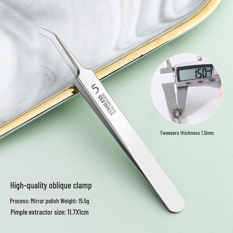 Stainless Steel Blackhead Remover Tool Set: Clips and Needles for Acne and Pimple Care
