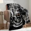 1PC White Tiger Arts Power Animals Blanket Flannel Thin Blankets for Home Office Travel Camping Perfect Gifts Four Season Use