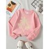 Girls' Long-Sleeve Casual Crewneck Sweatshirt | Flower Leaves Stem Design, Suitable For Outdoor Sports And Everyday