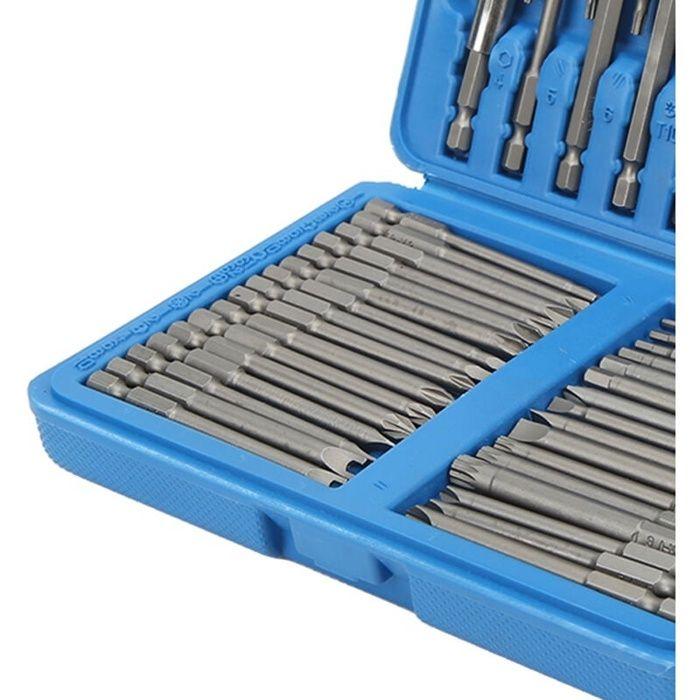 Jeu d'embouts de tournevis - AIMOONSA - 50 pièces extra longs - Multi-tailles - CR‑V+ABS - Porte magnétique