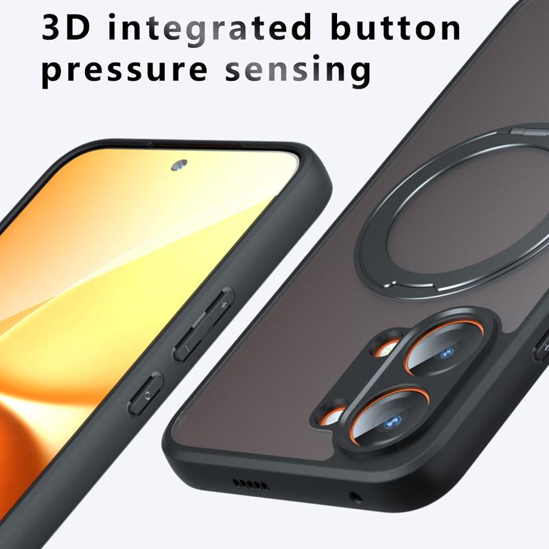 For Xiaomi Redmi Turbo 5 Turbo5 Max Case Shockproof Magnetic Frosted Matte PC+TPU Anti-fingerprint Translucent Ring Stand Cover