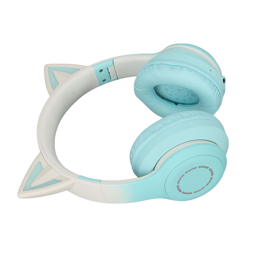 Katzenohren Bluetooth Gaming Kopfhörer Kabellos Faltbar Musik Headset mit LED Licht Abnehmbar