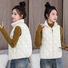 Cotton Vest Women's Short Stand-up Collar Rhombus Autumn and Winter New Cotton Vest Cotton Vest Jacket Fashion Cotton Vest