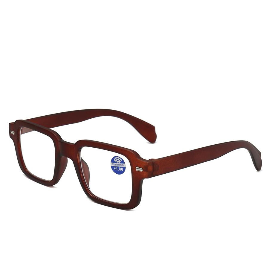 

Модные очки для чтения, квадратные очки +1,0+1,5+2,0+2,5+3,0+3,5+4,0 +1.5 коричневый