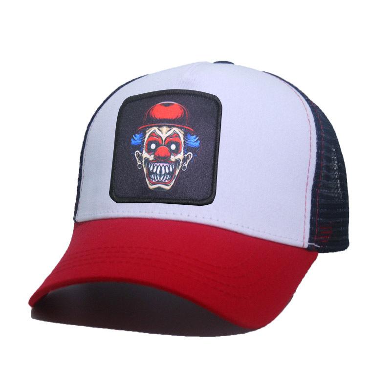 Trendy Fashionableable Clown Embroidery Stitched Baseball Cap For Men And Women, Backless Hip-Hop Hat, Summer Breathable Mesh Sun Gorras Unisex Str
