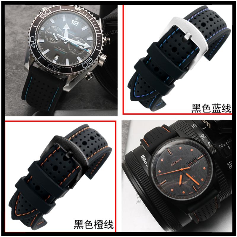 New Breathable Silicone Sports watchBand 18mm 20mm 22mm 24mm For Any Watch Rubber Wrist Strap Soft Waterproof Men's Accessories