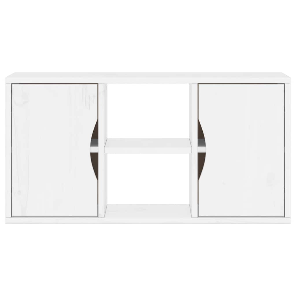 ODDA White TV Stand 79 x 24 x 40 cm Solid Pine Wood