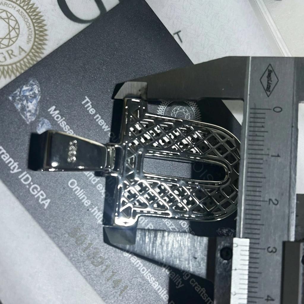 GRA Moissanite Iced Out Letter Pendant, S925 Silver Custom Hip Hop Initial Charm Jewelry with Multiple Plating Options