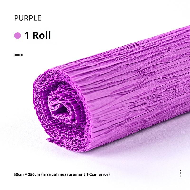 1Roll Crepe Paper 50x250cm Colored Roll Origami Crinkled Crepe Paper Craft DIY Flowers Decoration Wrapping Thickened Paper Craft