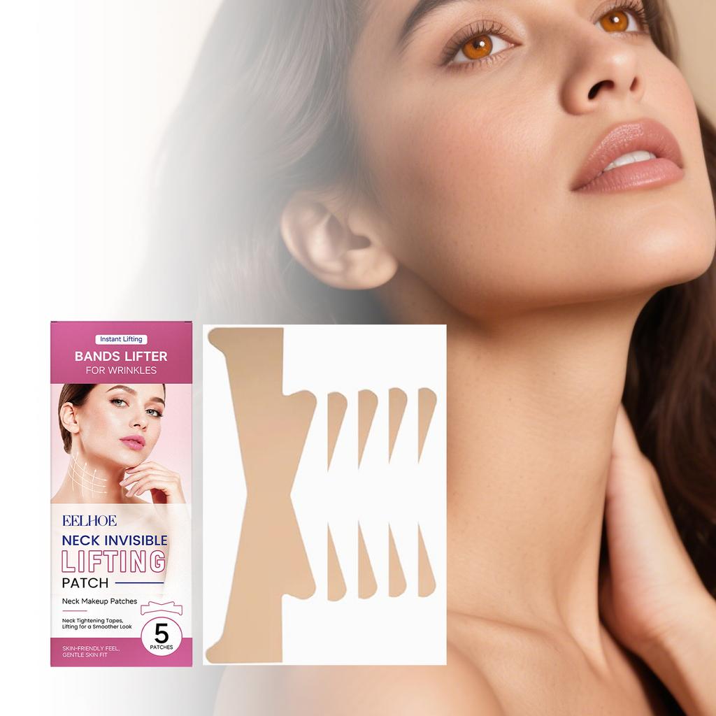 EELHOE Invisible Neck Patches for Neck Care Gentle On Skin All Skin Types Daily Portable Moisturizing Wrinkle Reduction 5pcs
