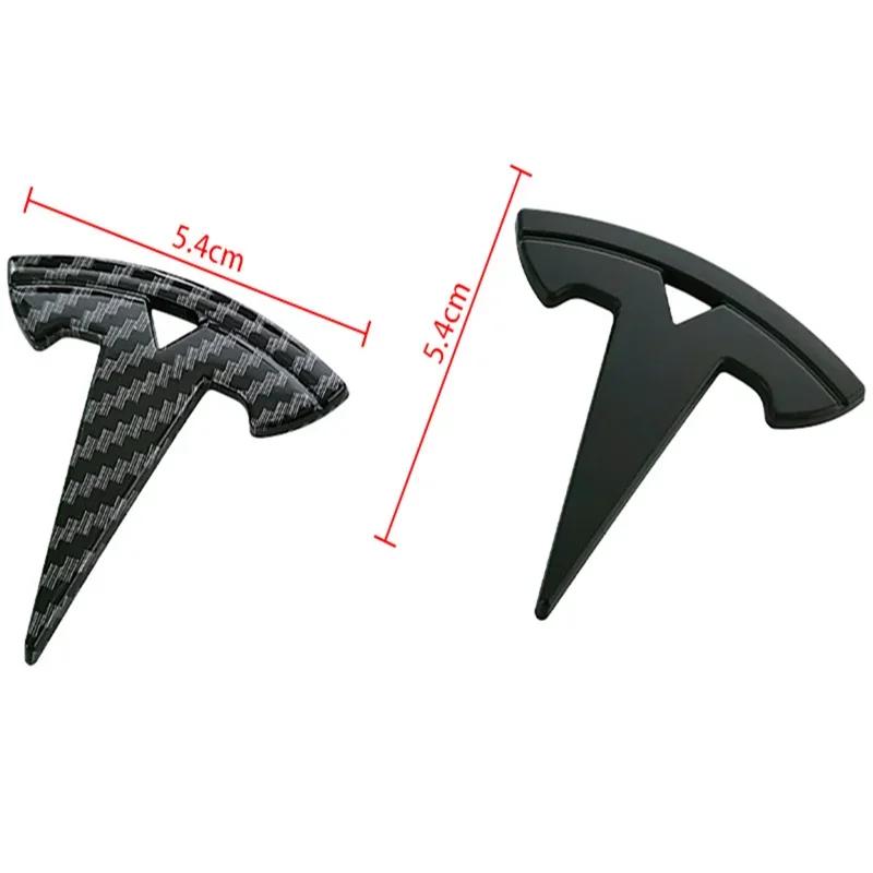 5.4x5.4cm ABS Car Steering Wheel Cover Emblem Carbon Fiber for Tesla Model 3 S X Y Roadster Auto Sticker Badge Decal Accessories