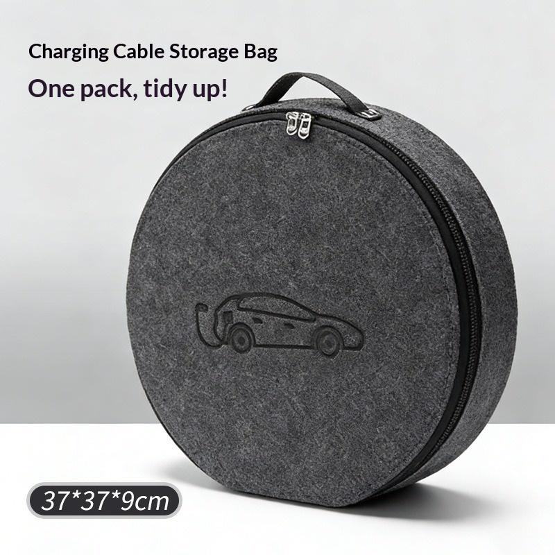 New Energy Vehicle Charging Gun Storage Bag Car Charging Cable Storage Bag Portable Shock Absorber Bag New Energy Charging Bag