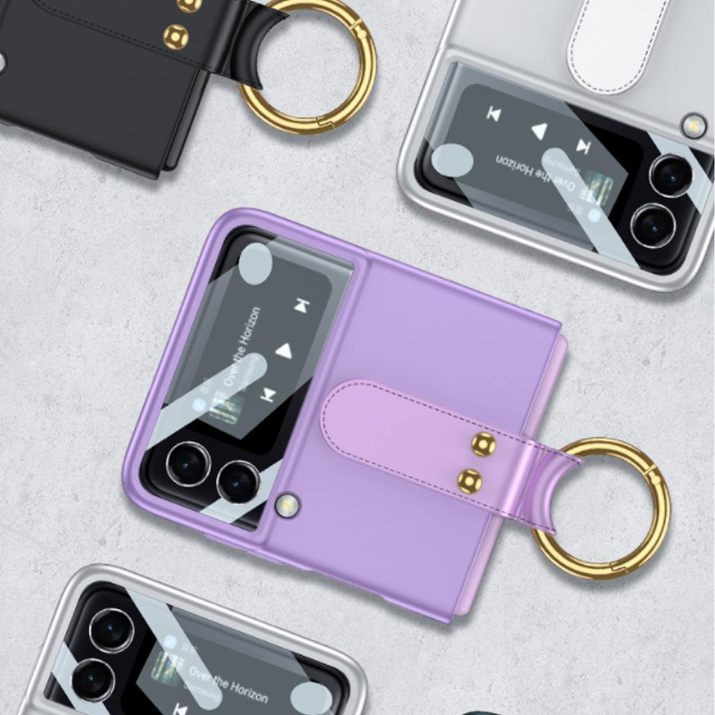 Fashion Lens Glass +Ring Case For Samsung Galaxy Z Flip 3 5g Cover Anti -Knock Luxury Cases For Flip3
