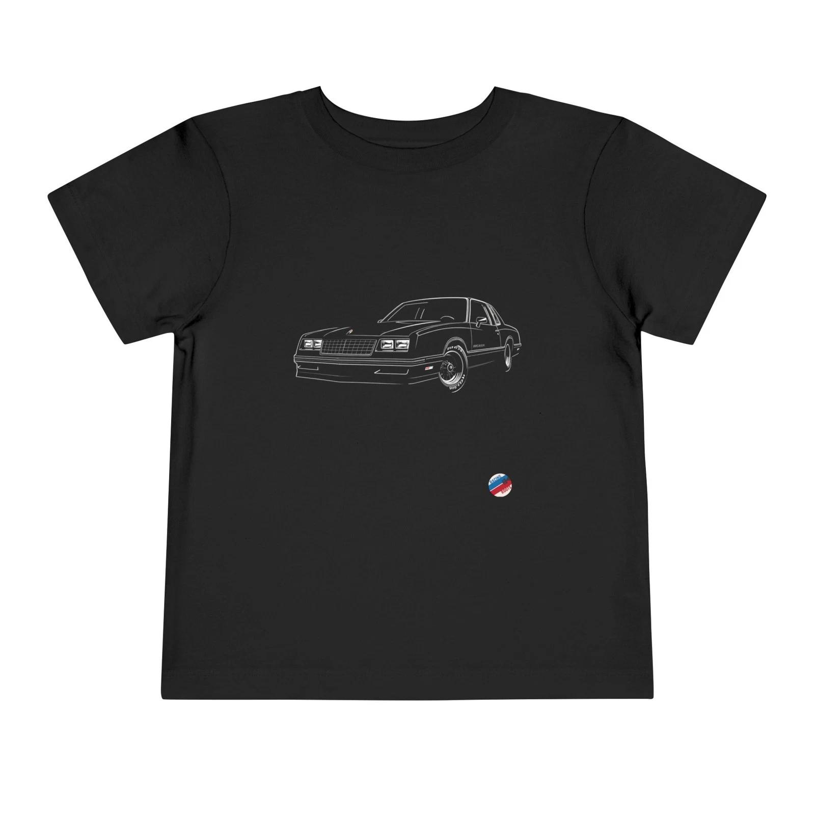 1980s Chevy Monte Carlo SS Muscle Car Toddler T-Shirt Line Art Graphic Tee S