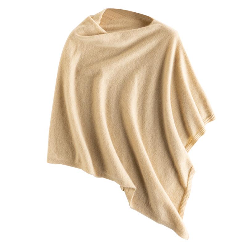 Women's 100% Pure Cashmere Shawl - Autumn Winter Fashion Pullover Knit Outerwear Cloak