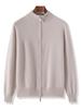 Men's Wool Cashmere Knit Zipper Cardigan - Autumn/Winter Warmth, Versatile Stand Collar, Loose Fit.