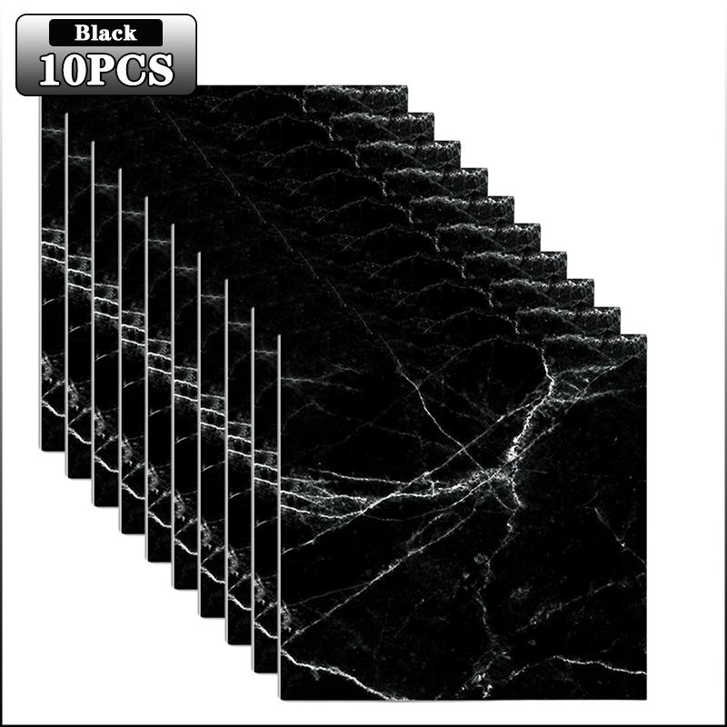 10-40PCS Marble Style Self-adhesive Floor Stickers Thickened Wear-resistant PVC Flooring Mats for Household Use Easy To Install