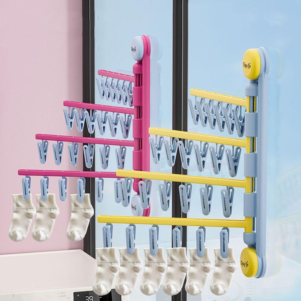 Anti-slip Suction Cup Sock Clip Dopamine Clothes Drying Holder Convenient Sock Clip Hanger  Balcony