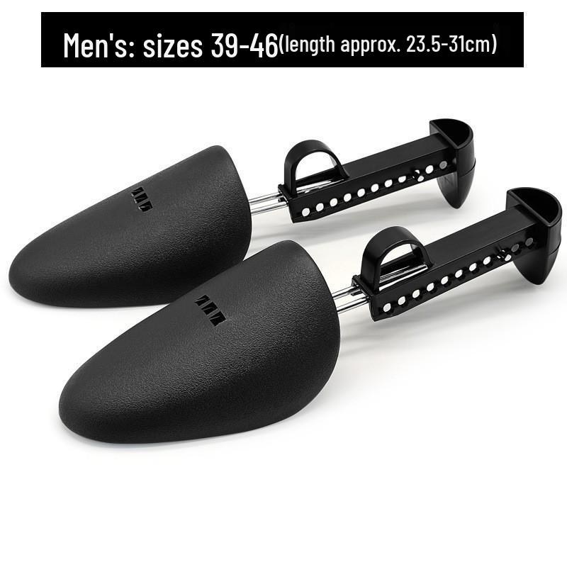 Unisex Black Adjustable Plastic Shoe Tree Stretcher for Leather Shoes and Sneakers