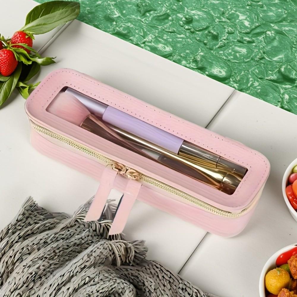 PU Makeup Brush Box Waterproof Pencil Case Daily Necessities Storage Pouch Travel