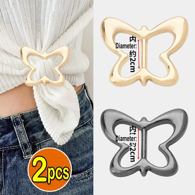 1/4 szt. Broszka Pierścień z Węzłem na Dole Koszulki Akcesoria Odzieżowe Moda Talia Metalowy Róg Zapięcie Węzłowe Jedwabny Szalik Klamry do Koszul