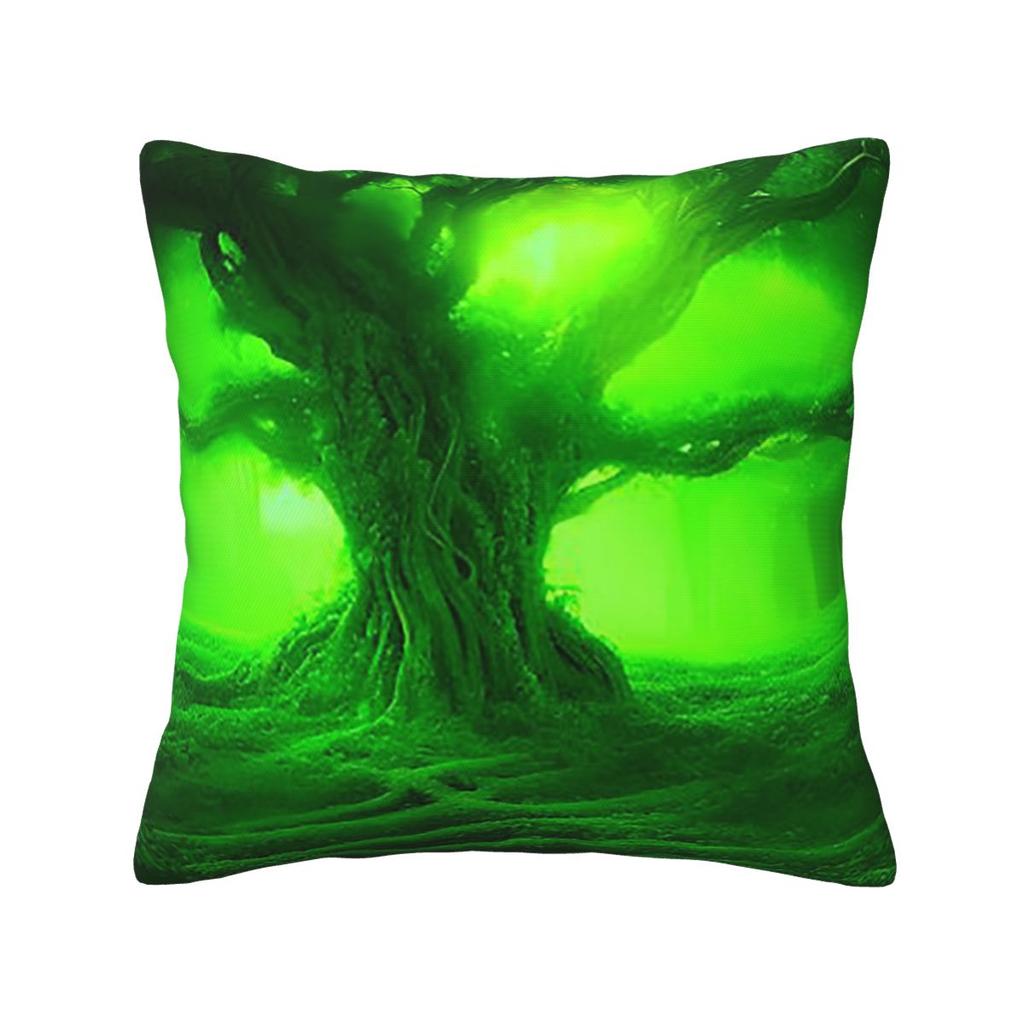 Magic Green Tree Square Pillowcase Cushion Cover Pillow Case Throw Pillow Cover for Home Sofa Living Room