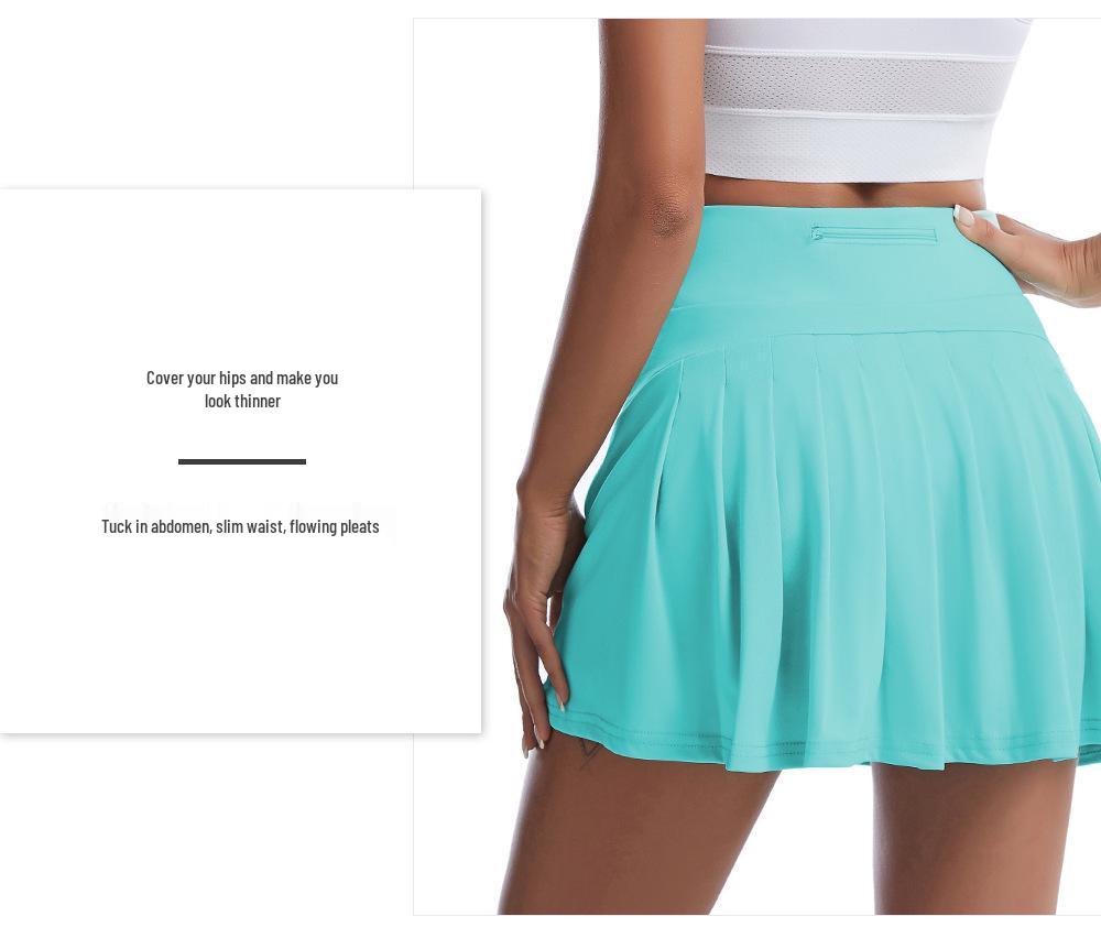 Women's Silk Grid Anti-Exposure Yoga Skort - Spring/Summer Sweat-Wicking Badminton & Tennis Training Skirt