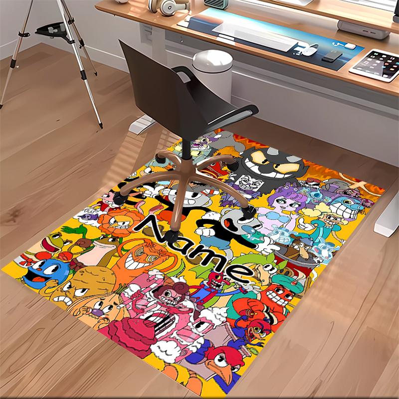 Custom personalization Cuphead Print Area Rug - Soft, Washable Non-Slip Indoor Mat,Living Room,Home&Office Decorative Rug