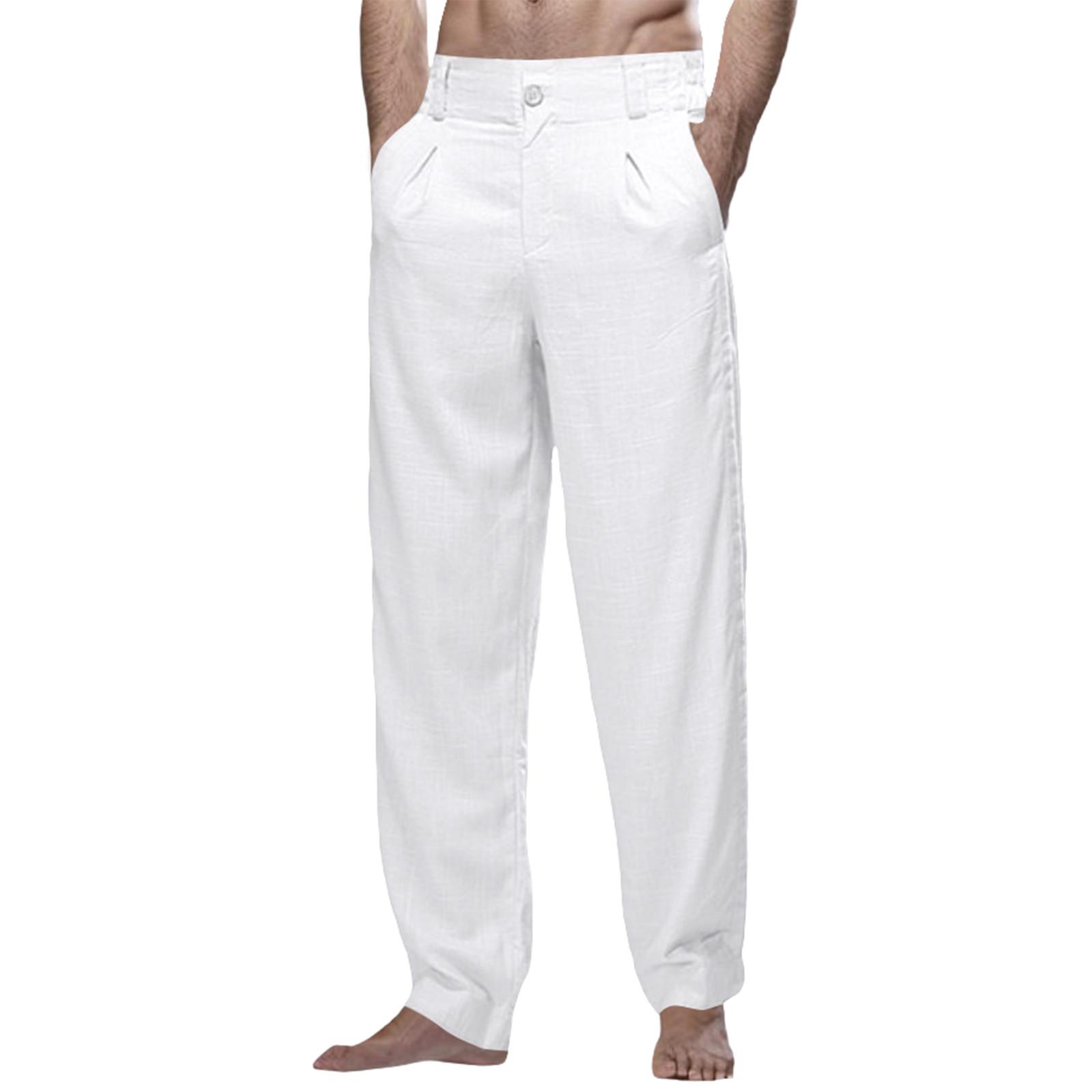 

Спортивные штаны для фитнеса, однотонные, свободные, повседневные, спортивные штаны для бега L белый