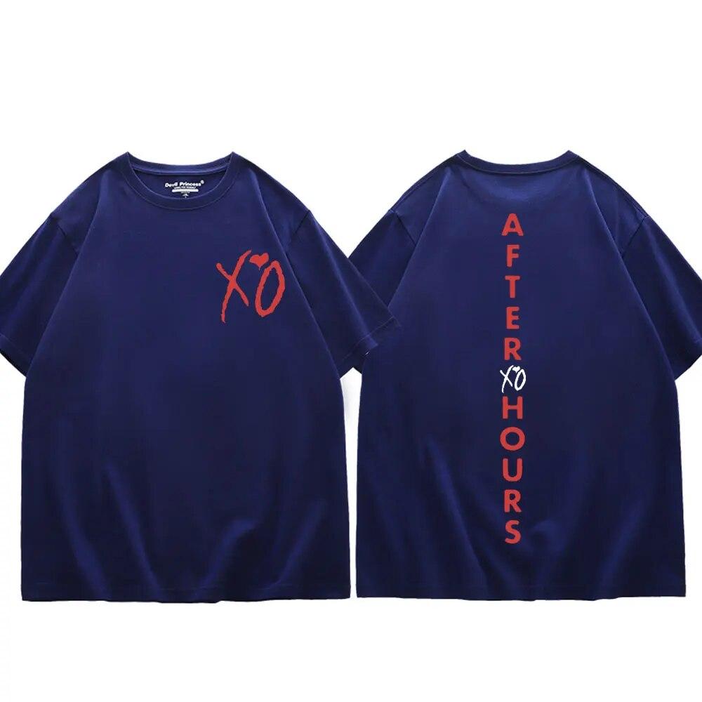 Sänger The Weeknd Album After Hours Print T-Shirt Sommer Trend Hip Hop Kurzarm T-Shirt Unisex Street Fashion Lose T-Shirts