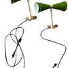 Kinkiet ścienny Mid-Century Modern Green Diabolo, podwójna oprawa oświetleniowa, lampa ścienna w stylu industrialnym, wystrój domu, nowoczesna lampa ścienna