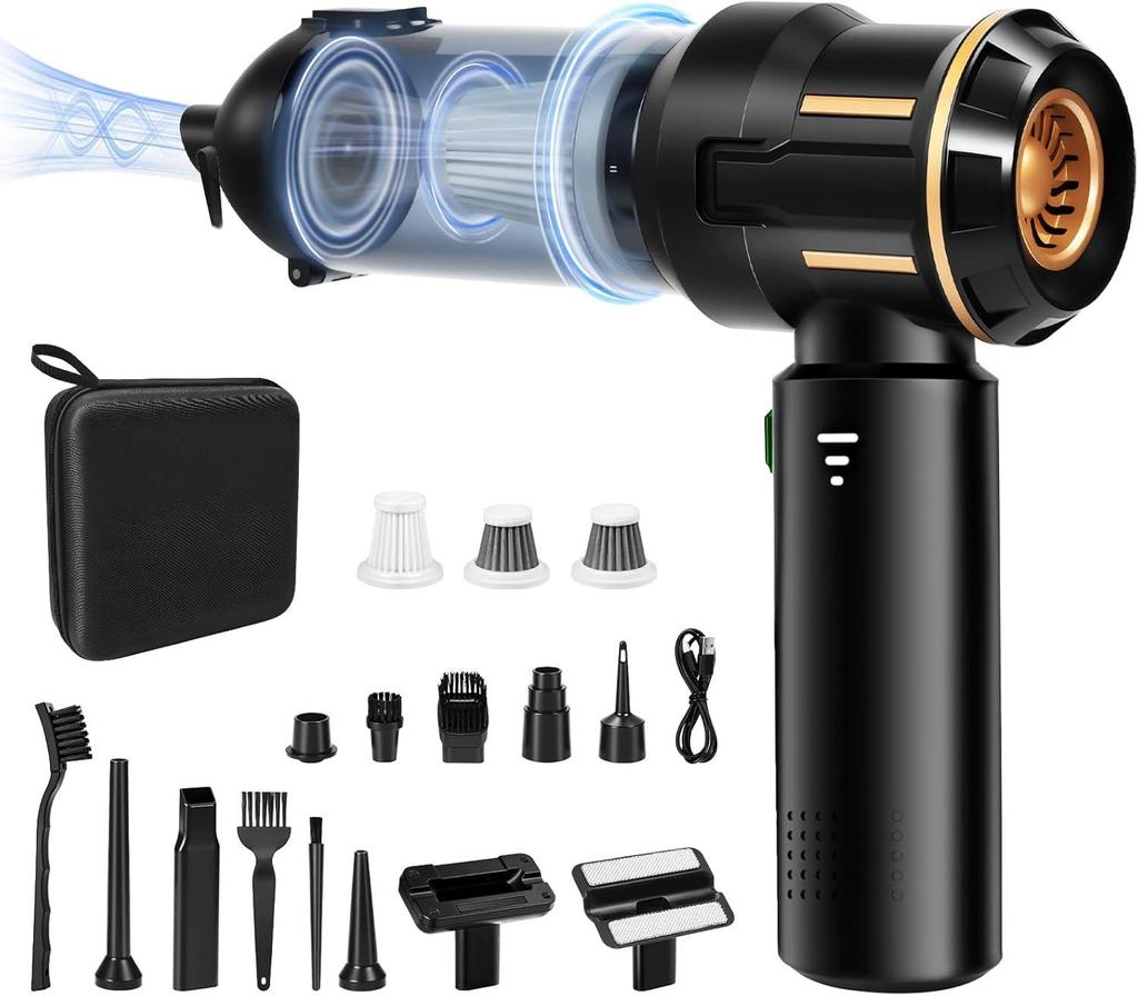 4-in-1 Handheld Car Vacuum: Brushless Motor, Electric Duster, Vacuum Pump & Inflator