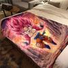 1PC Cartoon Son Goku  Print Flannel Blanket, High quality All Seasons, Home Decor, Warmth and Comfort, Perfect for Christmas Gifts