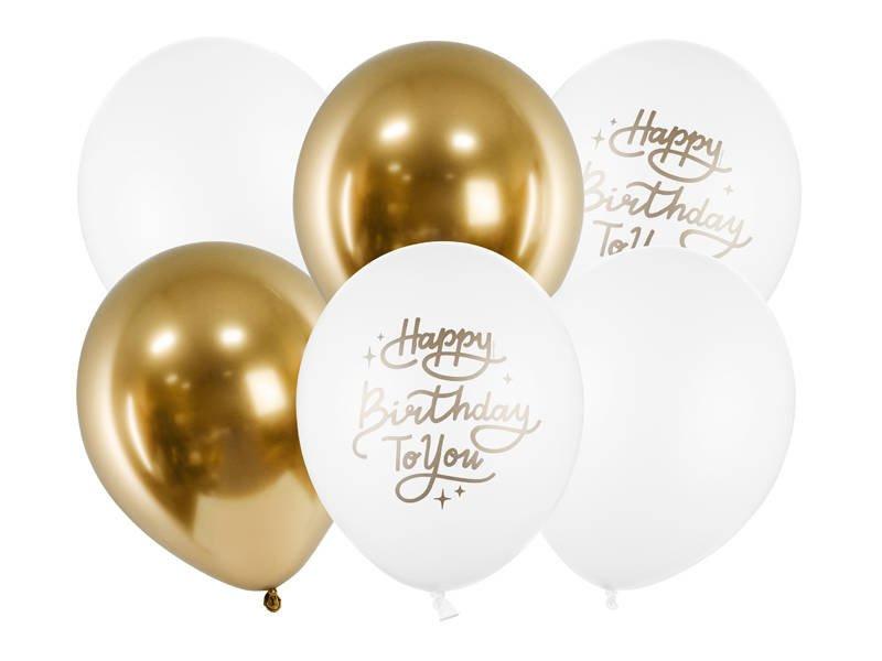 Verjaardagsballonnen Happy Birthday To You, Mix, 30cm, 6 Stuks