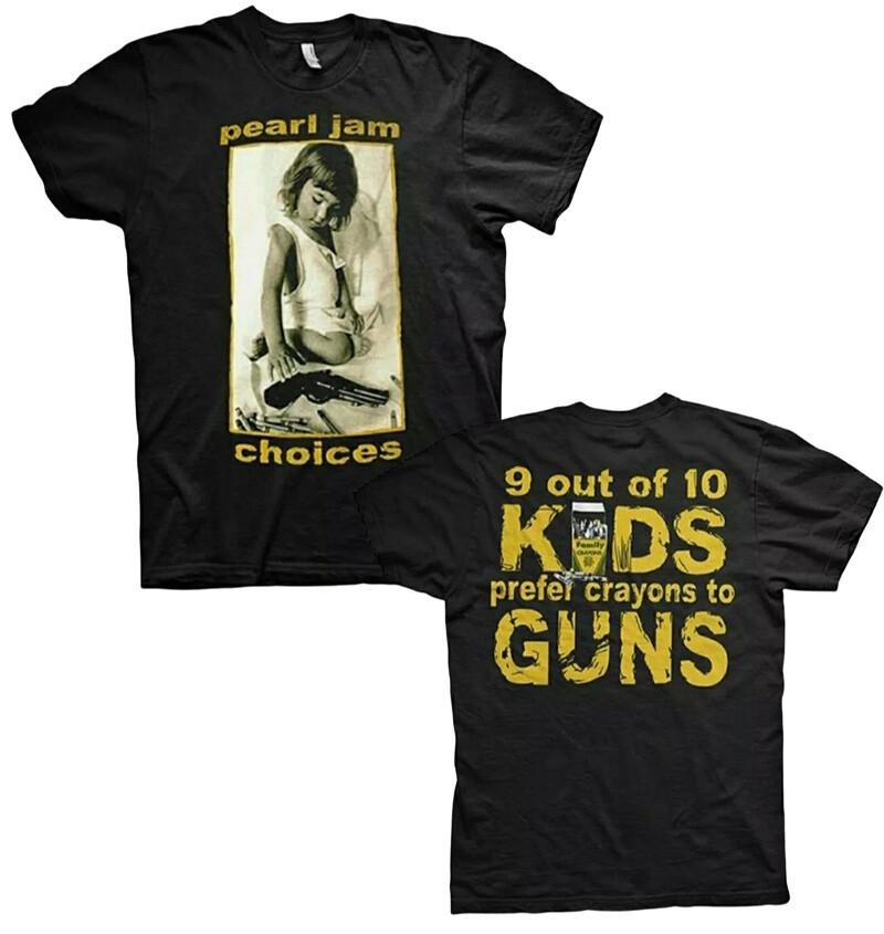 New Authentic Pearl Jam Choices DoubleSided Lightweight Grunge Band TShirt Unisex T-Shirt XL