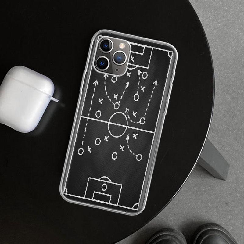 Football Soccer Tactics Time Phone Case Cover for iPhone 11 12 13 Mini 14 15 Plus 16 Pro Max 17 Air 7 8 + SE Art Customized Fund
