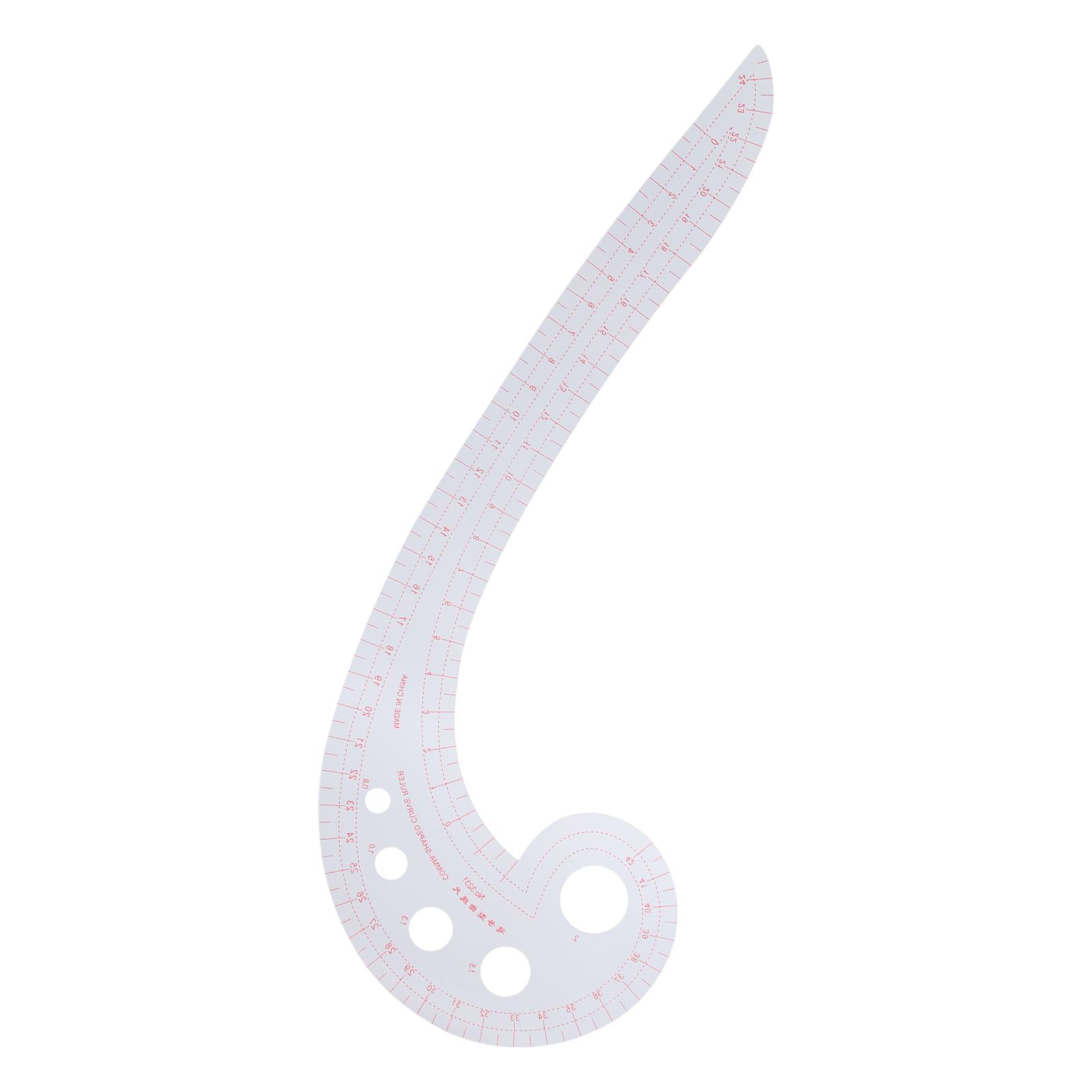 

Линейка с запятой, многофункциональная линейка для градуировки, инструмент для резки 6 слов, изогнутая линейка для пошива одежды